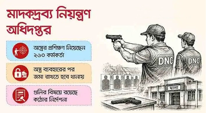 মাদক নিয়ন্ত্রণ অধিদপ্তরের সদস্যদের সশস্ত্র করার সিদ্ধান্ত সরকারের