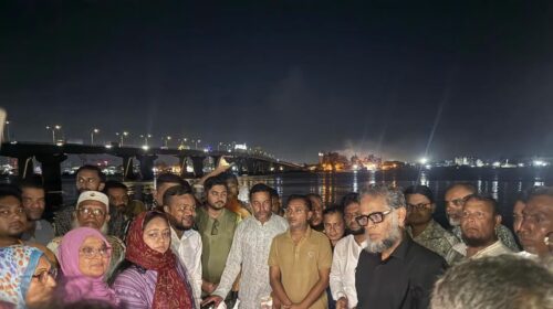 মেঘনা ঘাটে সৌন্দর্যবর্ধনে সোলার লাইট ও বসার বেঞ্চ উদ্বোধন