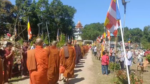 রাঙামাটির নানিয়ারচরে জুরাছড়ি বেনুবন অরণ্য কুটিরে কঠিন চীবরদান অনুষ্ঠিত