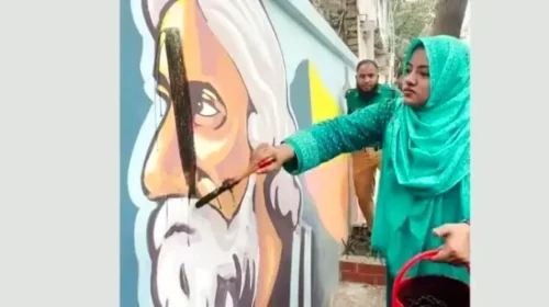রবীন্দ্রনাথের প্রতিকৃতিতে কালি, নিন্দা-প্রতিবাদের ঝড়; আলোচনায় রিকশাচালকের উদ্যোগ